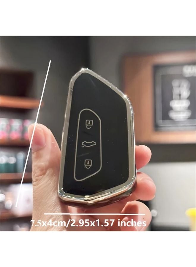 White TPU Key Fob Cover For VW Golf 8 ID4 Seat Leon MK4 Skoda Octavia Slim Shockproof Protector - Image 5